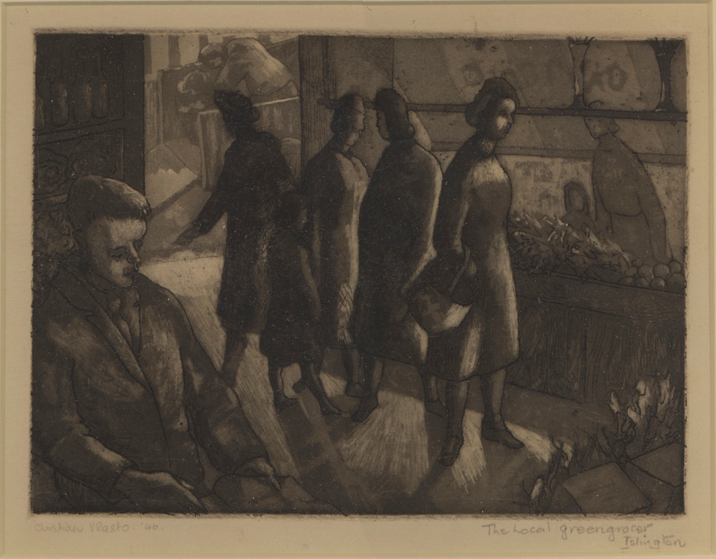 19460000 THE LOCAL GREENGROCER or QUEUING FOR VEGETABLES Islington Christian C. Vlasto (m. Abbas).jpg